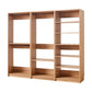 Dee Modular Closet System 3 Clothing Racks 6 Shelves in Oak Brown Wood By Casagear Home BM319212