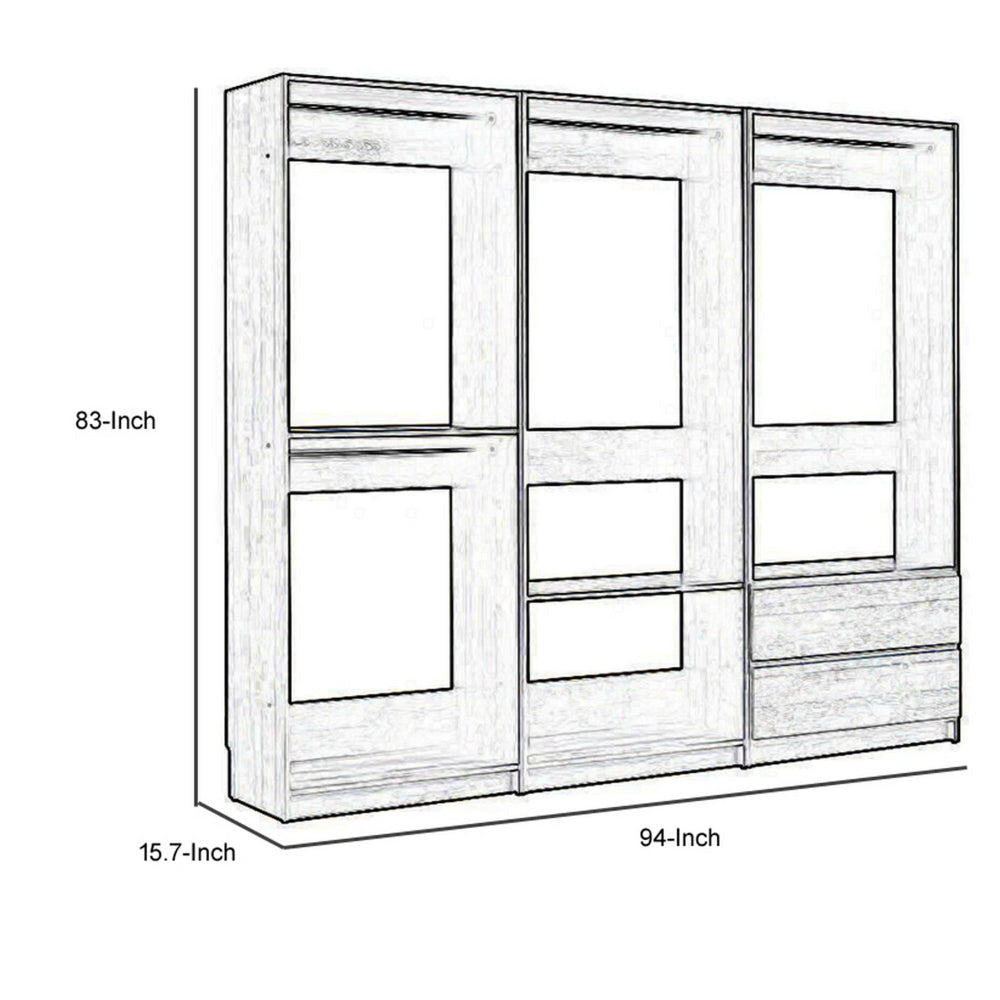 Dee Modular Closet System 4 Clothing Racks 2 Drawers Oak Brown Wood By Casagear Home BM319215