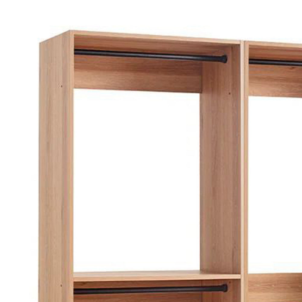 Dee Modular Closet System 5 Floating Shelves 2 Drawers Oak Brown Wood By Casagear Home BM319216