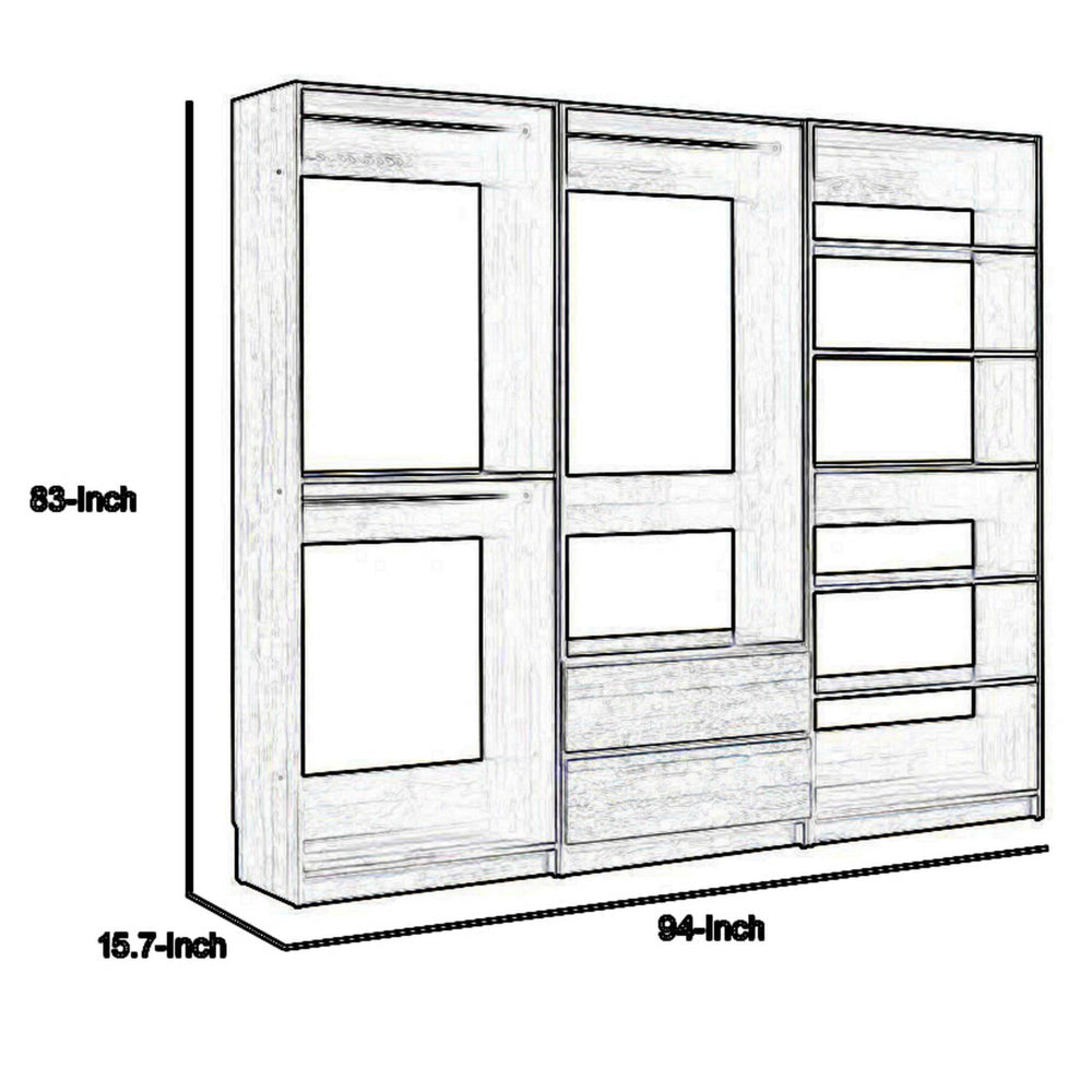 Dee Modular Closet System 5 Floating Shelves 2 Drawers Oak Brown Wood By Casagear Home BM319216