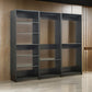 Dee Modular Closet System 3 Hanging Rods and 6 Shelves Dark Gray Wood By Casagear Home BM319218