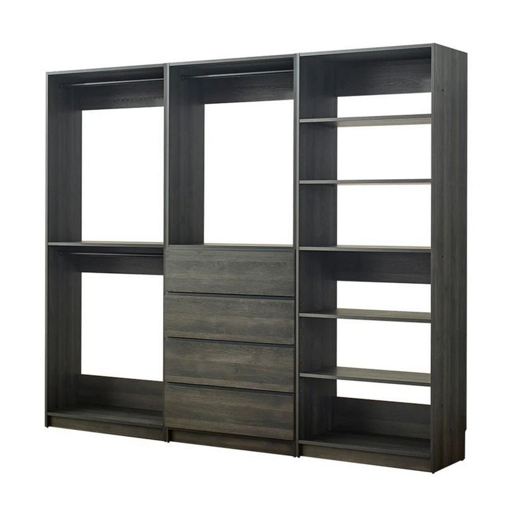 Dee Modular Freestanding Closet System 4 Drawers 5 Shelves Dark Gray By Casagear Home BM319220