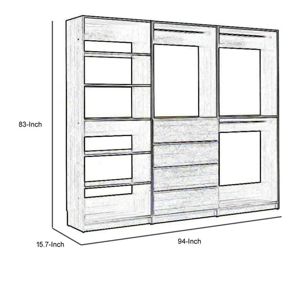 Dee Modular Freestanding Closet System 4 Drawers 5 Shelves Dark Gray By Casagear Home BM319220