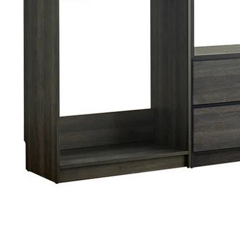 Dee Modular Closet System 5 Floating Shelves 2 Drawers Dark Gray Wood By Casagear Home BM319223