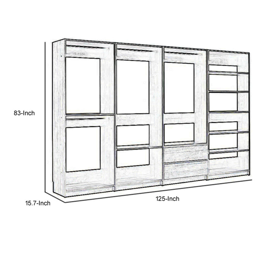 Dee Modular Freestanding Closet System 4 Hanging Rods 6 Shelves Gray By Casagear Home BM319224