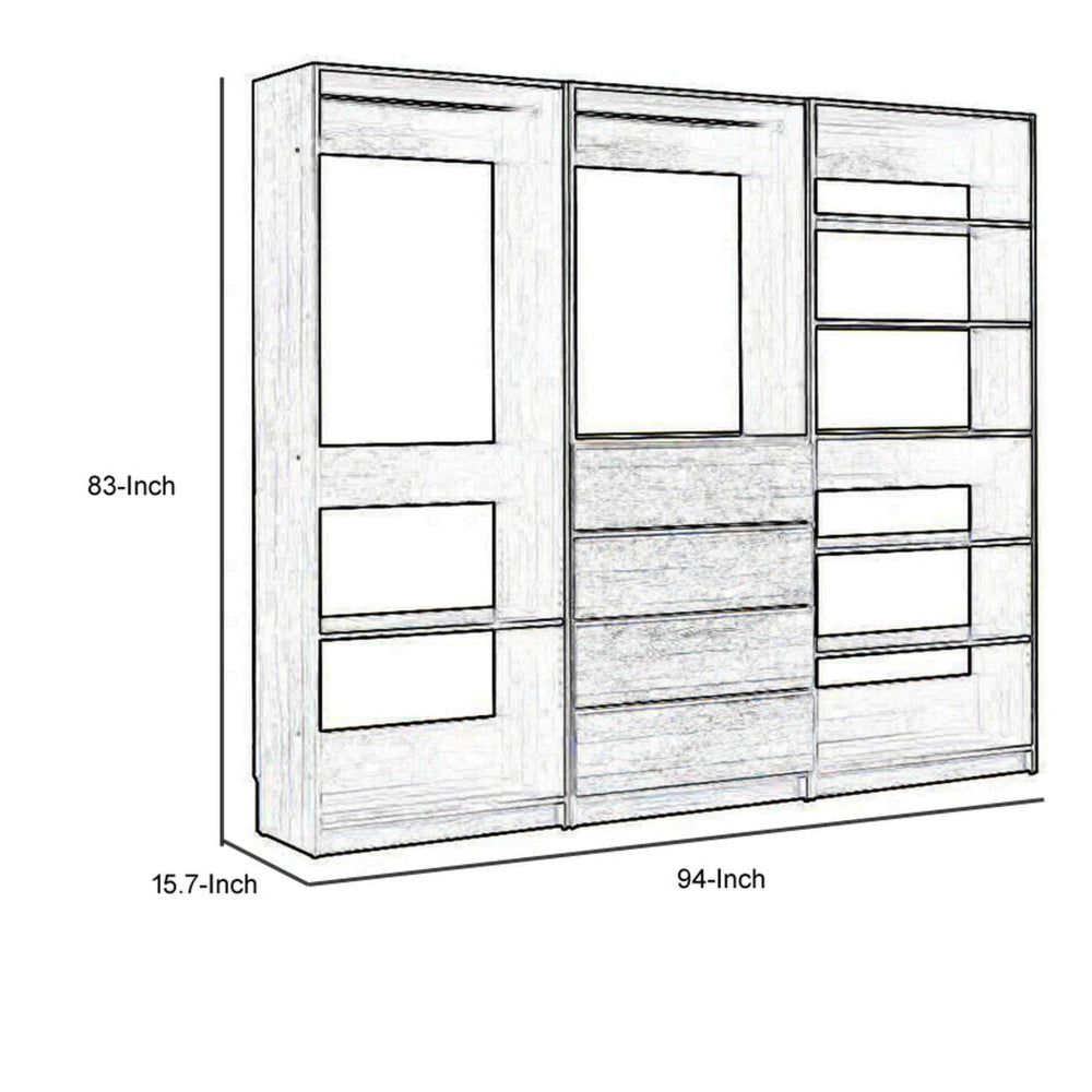 Dee Modular Freestanding Closet System 6 Shelves 2 Hanging Rods Gray By Casagear Home BM319225