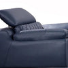 Cassie Accent Chair Navy Blue Top Grain Leather Adjustable Headrest By Casagear Home BM319227