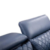 Cassie Sofa Navy Blue Top Grain Leather Adjustable Headrest 83 Inch By Casagear Home BM319229