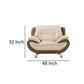 Diana Accent Chair 2 Tone Brown Cream Genuine Leather Steel Legs By Casagear Home BM319232