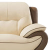 Diana Loveseat Plush 2 Tone Brown and Cream Genuine Leather 67 Inch By Casagear Home BM319233