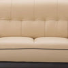 Diana Loveseat 2 Tone Brown Beige Genuine Leather Pillow Arms 67 Inch By Casagear Home BM319236