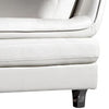 Ben Accent Chair White Genuine Leather Steel Legs Pillow Top Armrests By Casagear Home BM319241