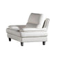 Ben Accent Chair, White Genuine Leather, Steel Legs, Pillow Top Armrests By Casagear Home