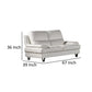 Ben Loveseat White Leather Steel Legs Pillow Top Armrests 67 Inch By Casagear Home BM319242