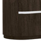 Cary Nightstand with Storage Dark Walnut Brown Steel Handle 28 Inch By Casagear Home BM319243