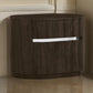 Cary Nightstand with Storage Dark Walnut Brown Steel Handle 28 Inch By Casagear Home BM319243