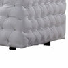 Sam 69 Inch Loveseat Chesterfield White Tufted Faux Leather Throw Pillows By Casagear Home BM319245