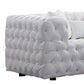 Sam Sofa White Tufted Faux Leather Throw Pillows Chesterfield 84 Inch By Casagear Home BM319246