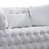 Sam Sofa White Tufted Faux Leather Throw Pillows Chesterfield 84 Inch By Casagear Home BM319246