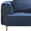 Azia Accent Chair Blue Velvet Tufted Arms Gold Accents 1 Throw Pillow By Casagear Home BM319251