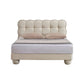 Alma Twin Bed Off White Faux Leather Upholstery Plush Tufted Headboard By Casagear Home BM319257