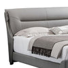 David Queen Size Bed Channel Gray Top Grain Genuine Leather Upholstery By Casagear Home BM319259