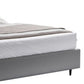 David Queen Size Bed Channel Gray Top Grain Genuine Leather Upholstery By Casagear Home BM319259