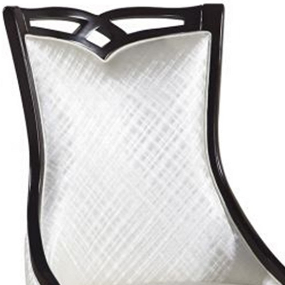 Pablo Dining Chair Set of 2 White Faux Leather Black Wood Tapered Legs By Casagear Home BM319261