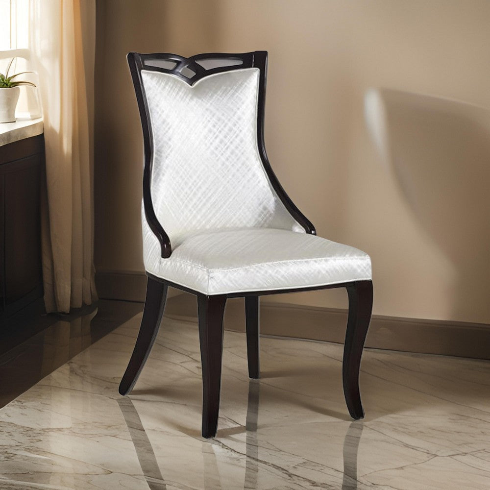 Pablo Dining Chair Set of 2 White Faux Leather Black Wood Tapered Legs By Casagear Home BM319261