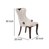 Tina Dining Chair Set of 2 Cream Faux Leather Foam Cushions Brown Wood By Casagear Home BM319263