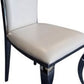 Nick Dining Chair Set of 2 White Faux Leather Foam Cushions Silver Frame By Casagear Home BM319267