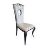 Nick Dining Chair Set of 2, White Faux Leather, Foam Cushions, Silver Frame By Casagear Home