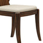 Kylie Dining Chair Set of 2 White Faux Leather Oval Backrest Brown By Casagear Home BM319268