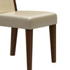 Camila Side Dining Chair Set of 2 Beige Faux Leather Brown Wood Frame By Casagear Home BM319269