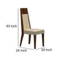 Camila Side Dining Chair Set of 2 Beige Faux Leather Brown Wood Frame By Casagear Home BM319269