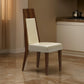 Camila Side Dining Chair Set of 2 Beige Faux Leather Brown Wood Frame By Casagear Home BM319269