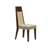 Camila Side Dining Chair Set of 2, Beige Faux Leather, Brown Wood Frame By Casagear Home