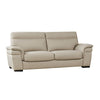 Danny Sofa Light Gray Italian Leather Foam Cushions Wood Legs 85 Inch By Casagear Home BM319273