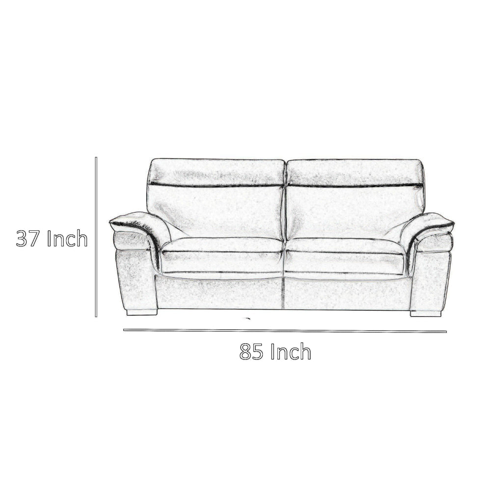 Danny Sofa Light Gray Italian Leather Foam Cushions Wood Legs 85 Inch By Casagear Home BM319273