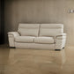 Danny Sofa Light Gray Italian Leather Foam Cushions Wood Legs 85 Inch By Casagear Home BM319273