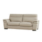 Danny Sofa, Light Gray Italian Leather, Foam Cushions, Wood Legs, 85 Inch By Casagear Home