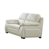 Zen Loveseat Ivory Italian Leather Foam Cushions Solid Hardwood 67 Inch By Casagear Home BM319274