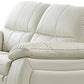 Zen Loveseat Ivory Italian Leather Foam Cushions Solid Hardwood 67 Inch By Casagear Home BM319274