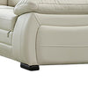 Zen Loveseat Ivory Italian Leather Foam Cushions Solid Hardwood 67 Inch By Casagear Home BM319274