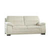 Zen Sofa Ivory Italian Leather Foam Cushions Solid Hardwood 81 Inch By Casagear Home BM319275