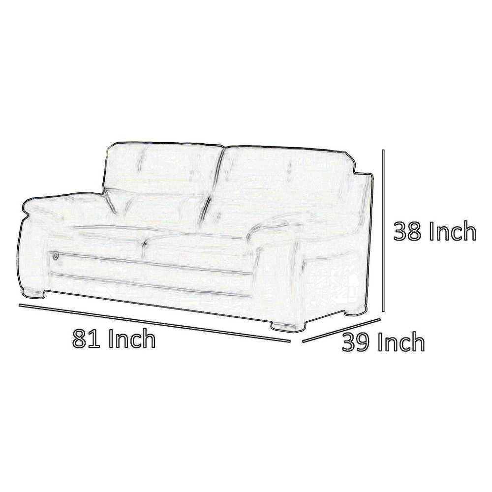 Zen Sofa Ivory Italian Leather Foam Cushions Solid Hardwood 81 Inch By Casagear Home BM319275