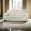 Zen Sofa Ivory Italian Leather Foam Cushions Solid Hardwood 81 Inch By Casagear Home BM319275