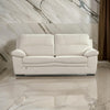 Nia Sofa Ivory Italian Leather Pillow Top Arms Foam Cushions 80 Inch By Casagear Home BM319276