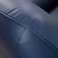 Justin Loveseat Navy Blue Top Grain Leather Stainless Steel Legs 68 Inch By Casagear Home BM319284