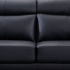 Justin Sofa Black Top Grain Leather Foam Cushions Steel Legs 80 Inch By Casagear Home BM319287